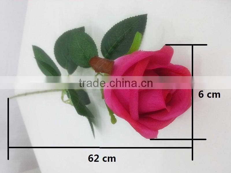 Single stem natural looking artificial rose wholesale for valentines's day