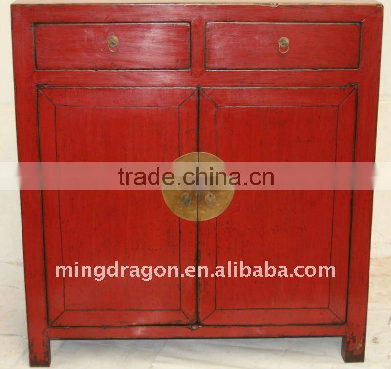 Chinese Antique Red Colour Two Drawer two door cabinet