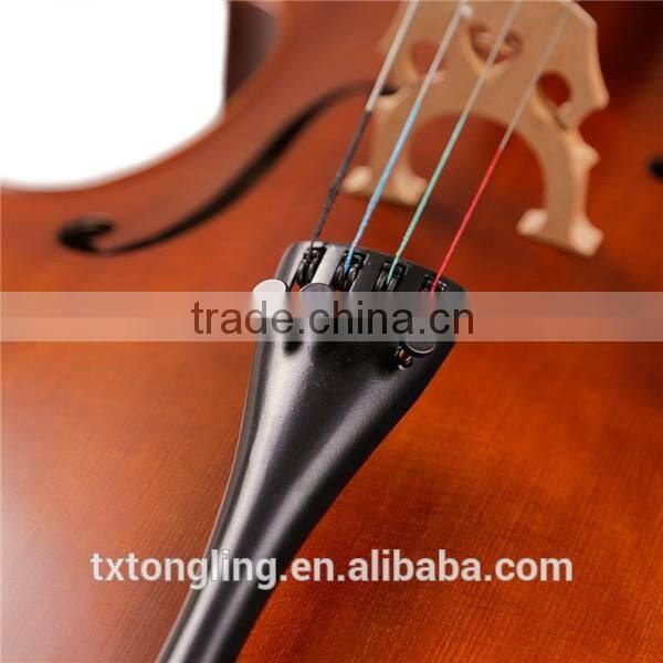 OEM Solid Wood Top Material And Electric Material Ebony Wood Fingerboard Cello TL013-1