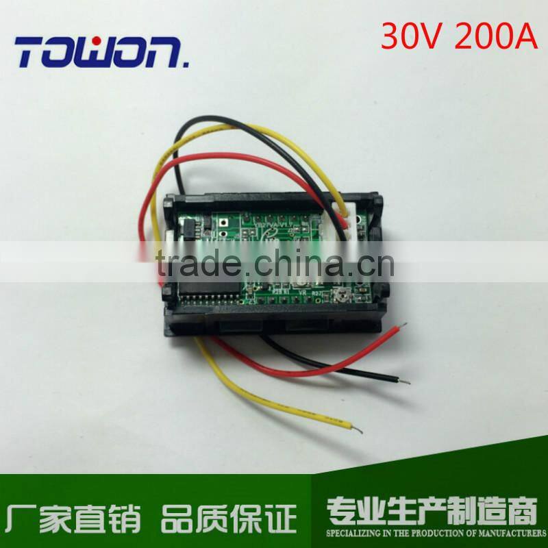 DC 4.5-30V 200A ammeter voltmeter Red&Blue Led Dual display Panel Volt Amp Combo Meter with 200A /75mv shunt