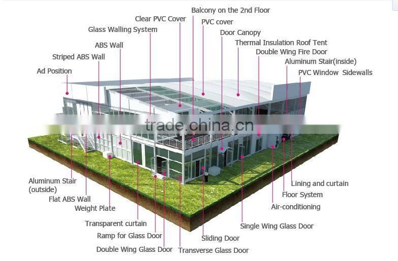 High Quality Cube Structure Tents Two Story Tents With VIP Flooring