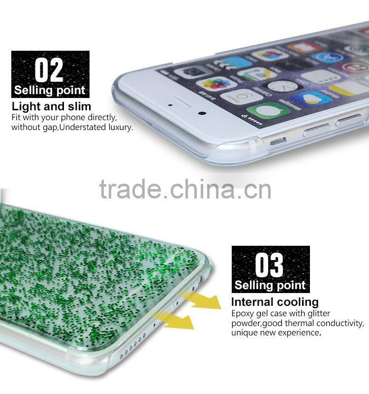 Aikusu Customized hot sale new products crystal glitter gel case for Iphone 6/6S