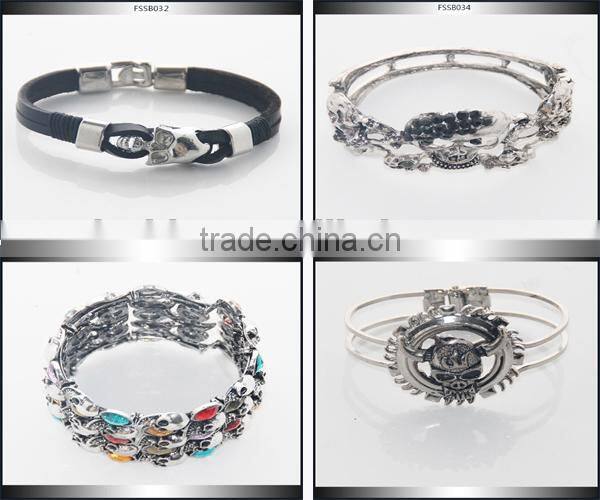 Stainless Steel Silver Jewelry Halloween Tentacles Skeleton Bangle