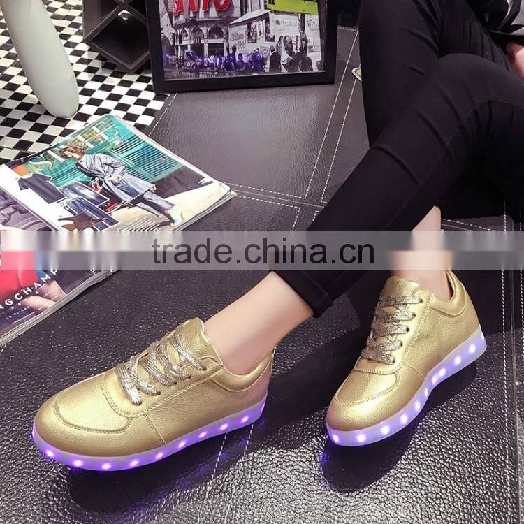 2016 New Style Colorful Running Sport Shoes Women and Men Led Light Up Dance Shoes