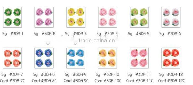 500pcs five-petaled bulk packaging wholesale nails art 3D ceramic flower for nail ZX:TC819
