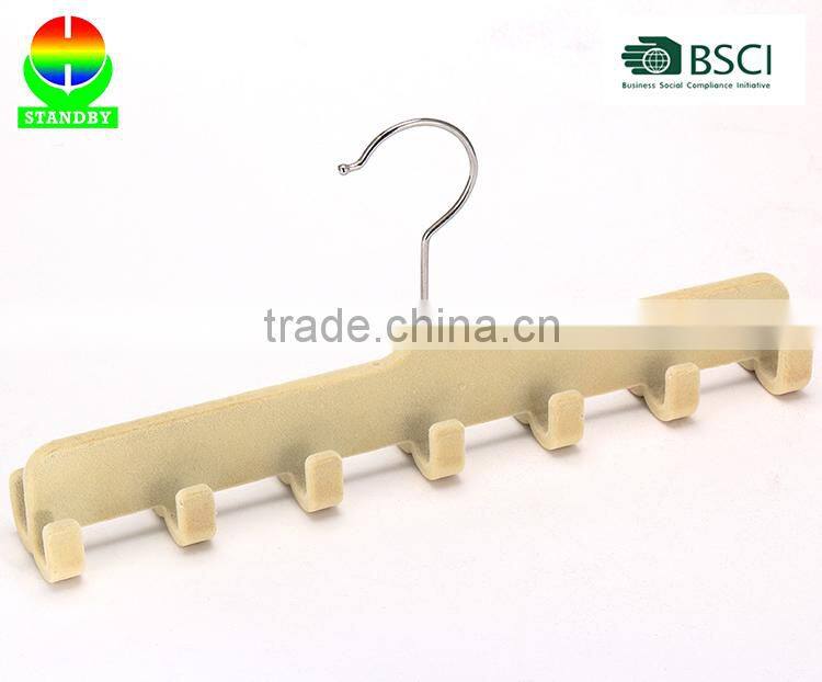 Standby Velvet Flocked Belt Hanger Gentlemen Custom Suit hangers Tie Organizers