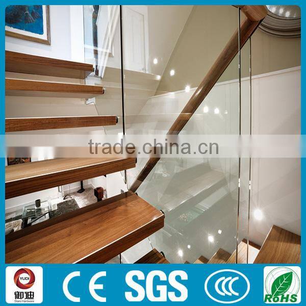 indoor prefabricated removable glass wood stairs