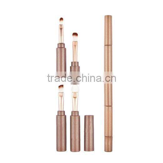 New Arrival 4 in 1 Multipurpose Gold Makeup Cosmetic Brushes Set Kits Eyeshadow Brush Eyeshadow Stick Lip Brush Eyebrow Brush
