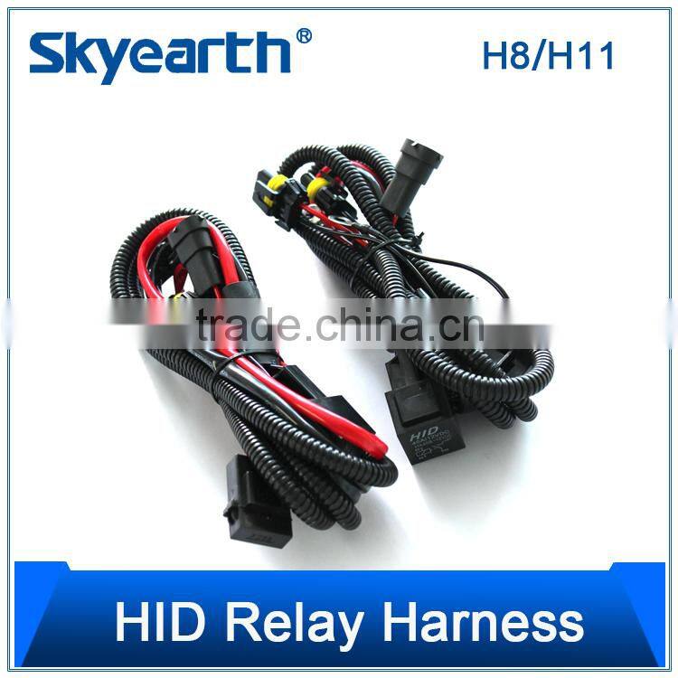 HID Xenon relay cable for H8, HID Conversion Kit Relay Wire Harness, H3 H4 H7 H8 H11 9005 9006 HID relay harness