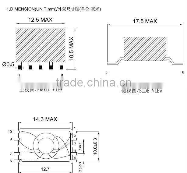 low frequency toroidal transformer with plastic case