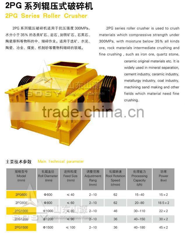 Crusher manufacturer 2PG-Y Roller Crusher(chengming machinery)