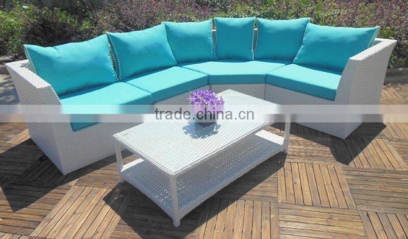 morden design white rattan sofa outdoor furniture european style