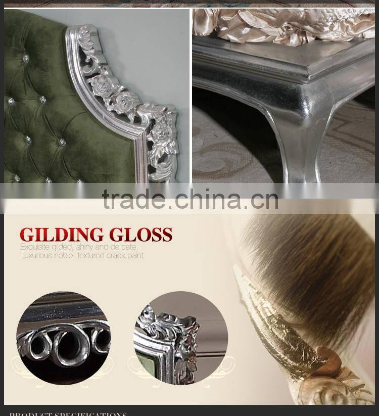 neoclassical furniture silver foil leaf gilding hand carved bed
