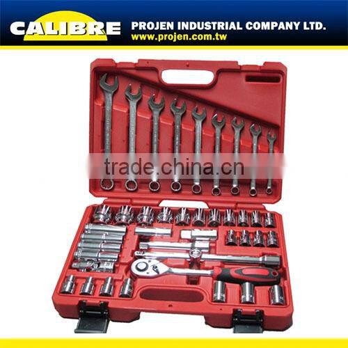CALIBRE 167 PC 1/4" & 3/8" & 1/2" Dr. Socket, ratchet handle, bits sets