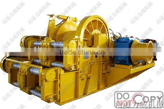 new design 200KN double-drum waterfall type electric towing winch for sale