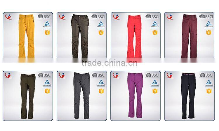 Custom red color waterproof winter outdoor ski women hiking pants