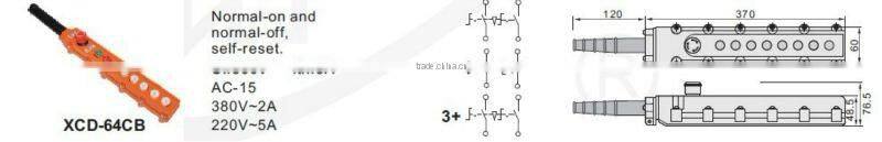 high quality emergency stop button crane/lift push button control switch XCD-64CB