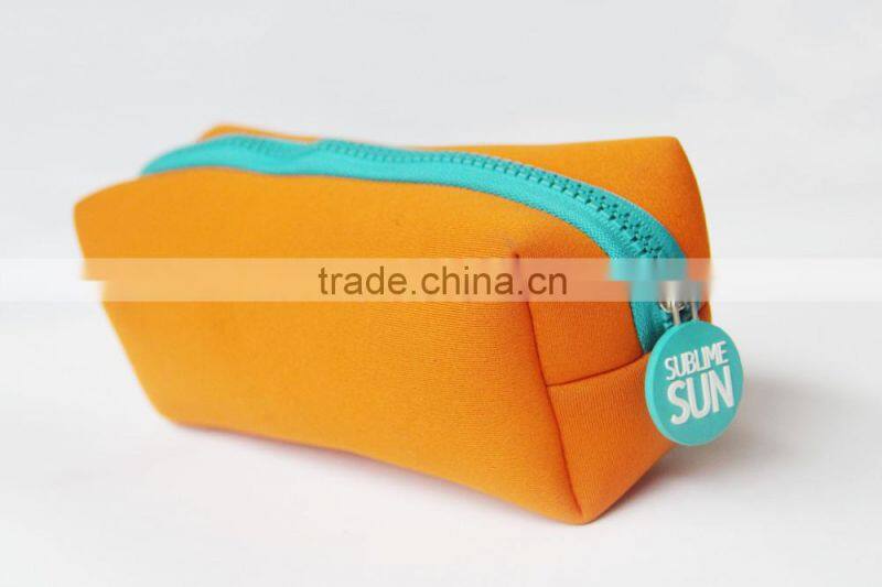 Square waterproof Neoprene pencil bag diy pencil bag/case