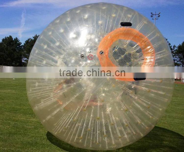 high standard inflatable body zorb ball, soccer bumper bubble ball, grass ball
