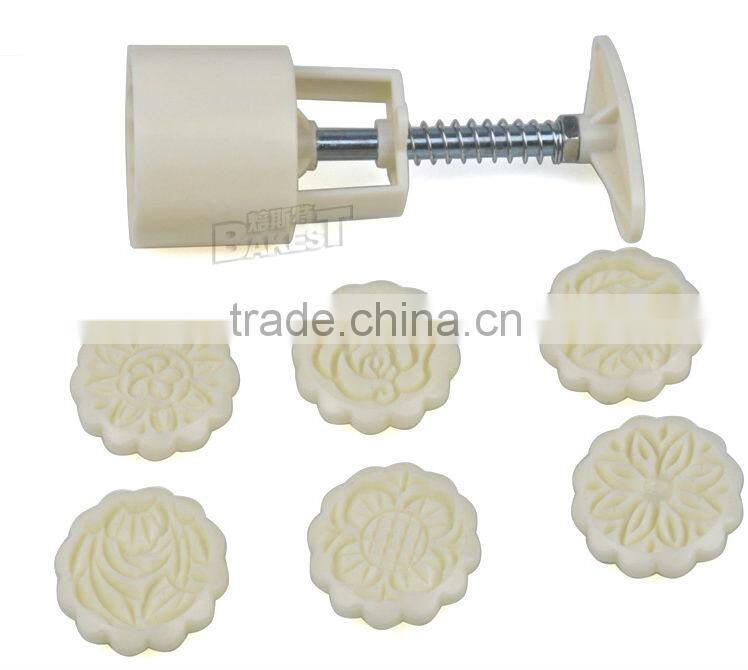185g best round shaped plastic mooncake mold mould plunger mould set Chinese pastry