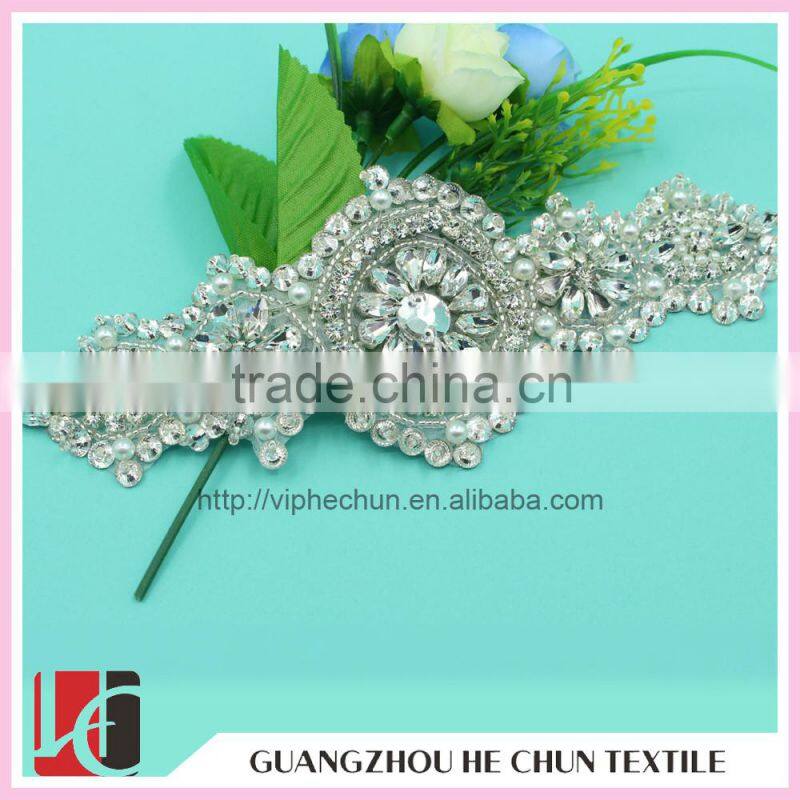 HC-0190-1 Customized 888 Crystal Material Rhinestone Applique,Rhinestone Applique Design For Wedding Dress