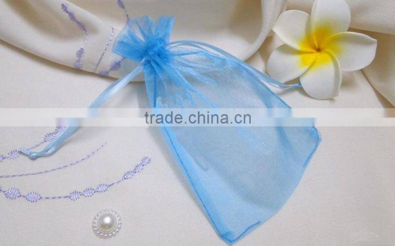 unique green organza candy bag with ribbon