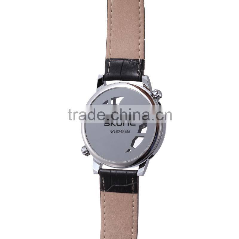 SKONE 9248 Hot Selling See Through Dual Time Zone 2014 Men Watches