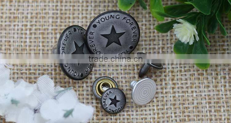 Factory direct sell custom button jeans button for jacket garment