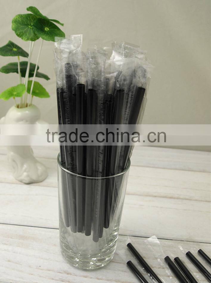 Disposable plastic straw with different colors long flexible drinking straws