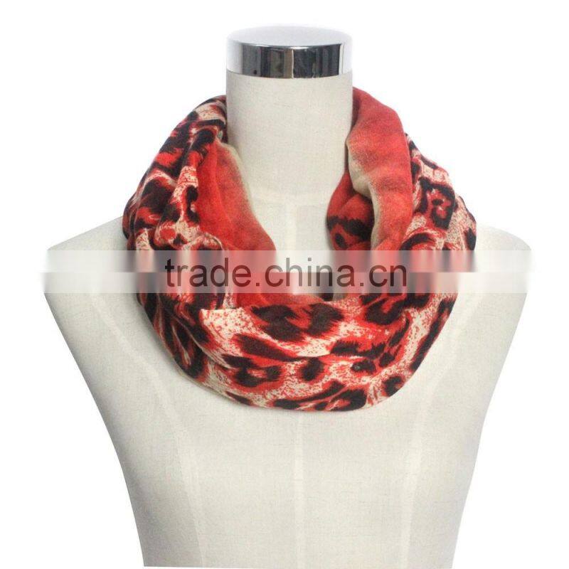 hottest red color leopard on sale infinity pattern scarf