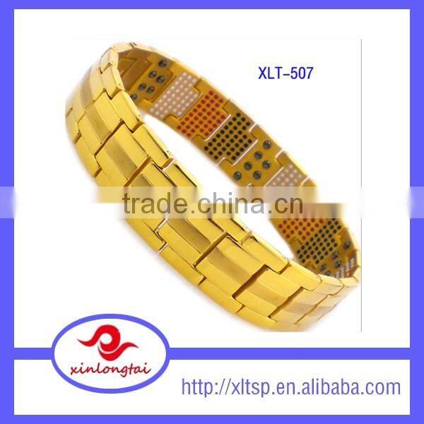 Wholeasales price 4 in 1 titanium steel magnetic negative power bracelet