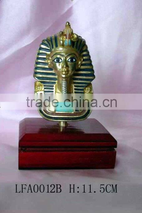 Metal Egyption scuplture, Gold-Plated Metal Egyptian Statues For sale