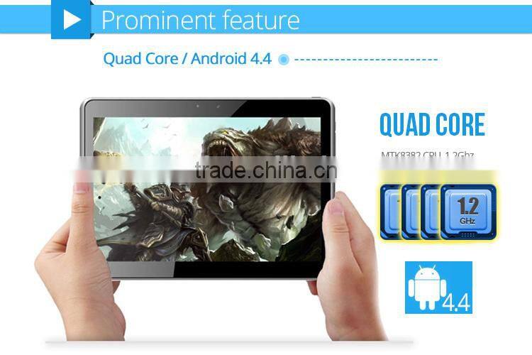 China cheapest MTK8382 Quad core10.1 inch IPS android tablet with 6000mAh batterry