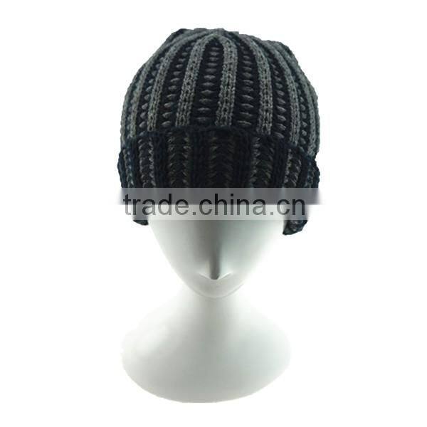 Different color offer acrylic men's Stripe Beanie cap