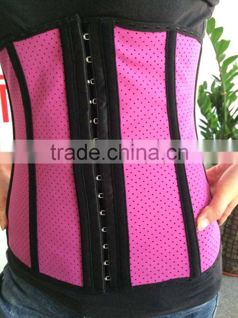 100% latex strapeless 9 steel bones with air holes waist cinchers
