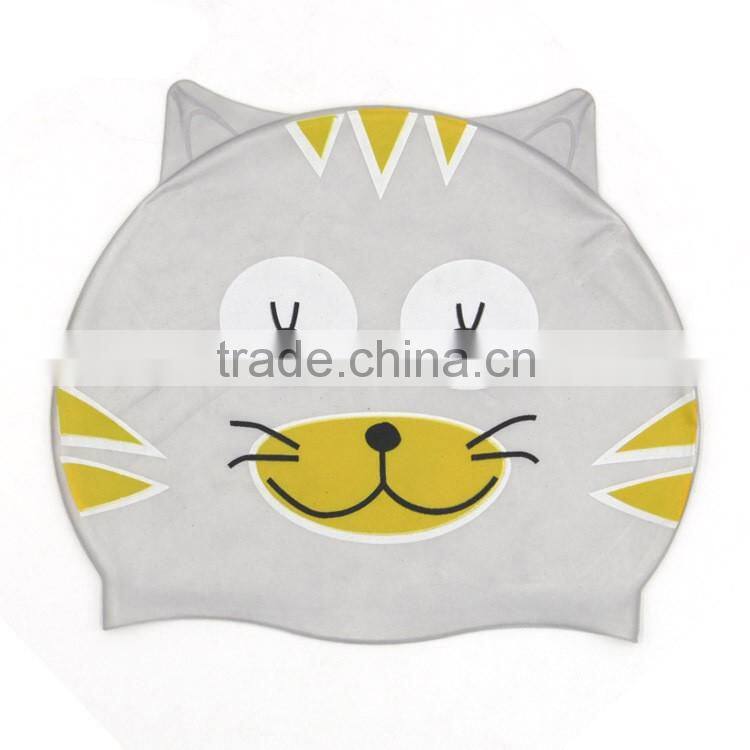Summer Diving Promotional KID Swimming Cap, Animals printing swimming cap., Child silicon swimming cap