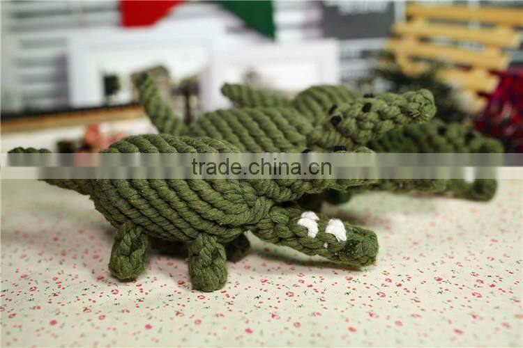 Crocodile shape rope pet dog toy