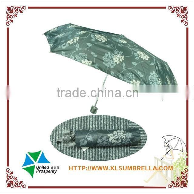 190T polyester fabric pocket size popular 3 fold umbrella