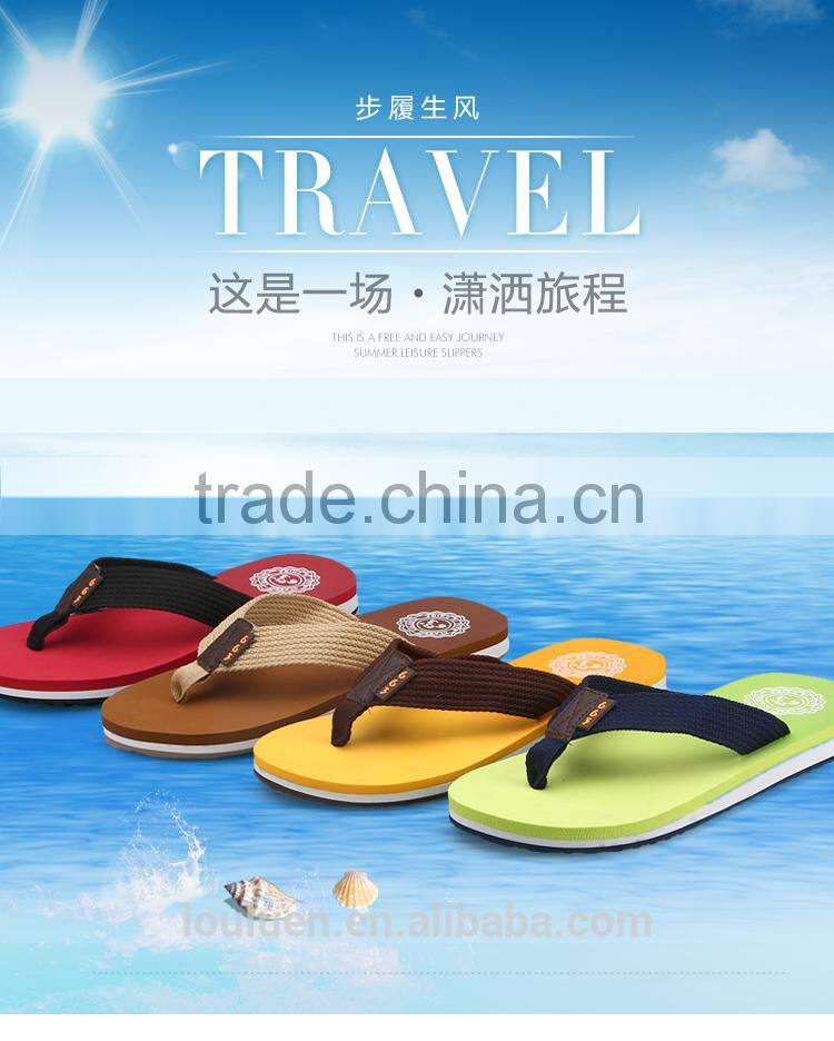2015 663 LOULUEN Promotional EVA Fabric Plastic Flip Flops