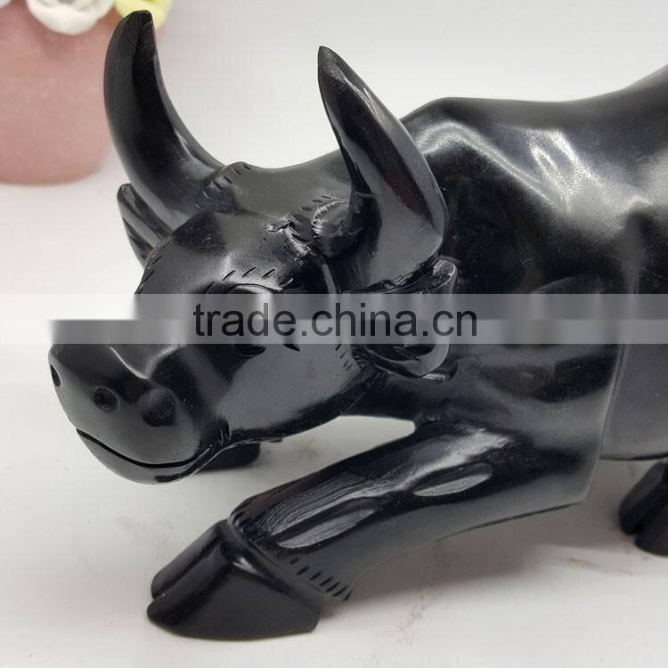 Obsidian bull sculpture Chinese zodiac animal carvings