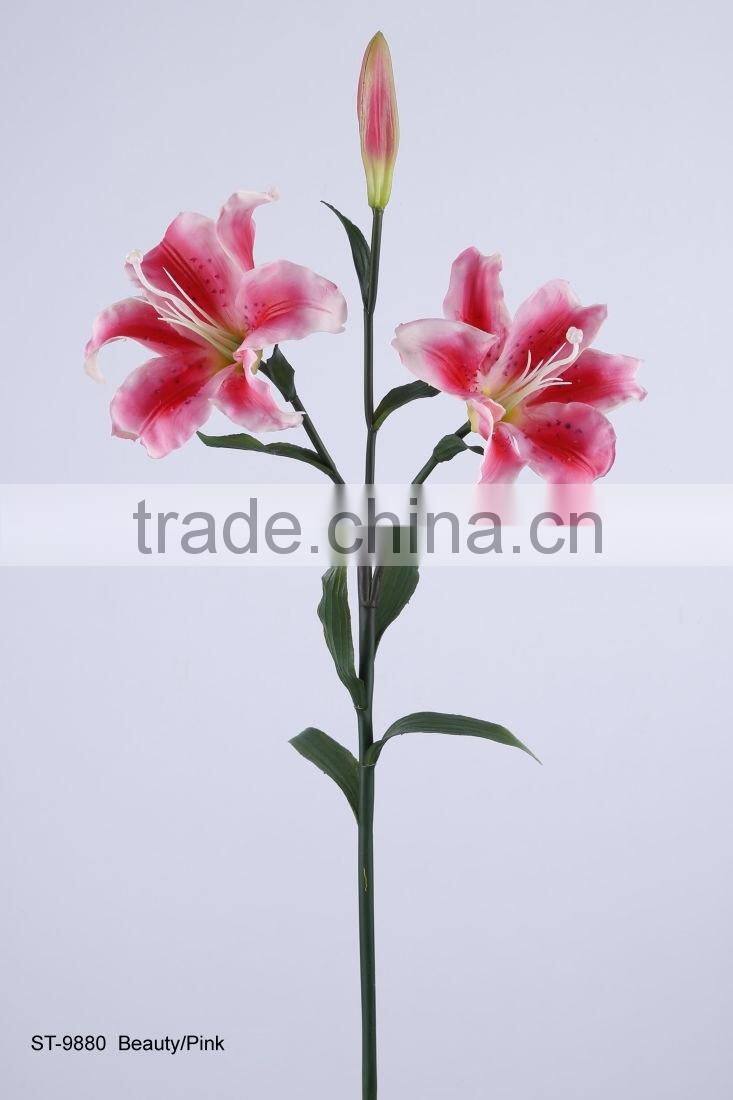 88 cm PVC Real Touch Tiger Lily Spray Artificial Flower