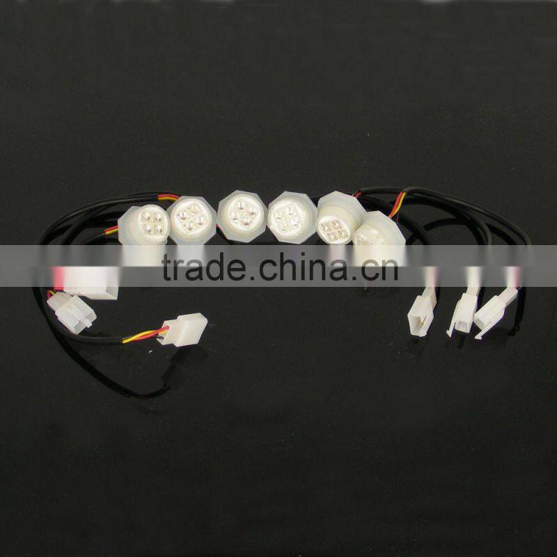 120W, 6 LED Bulbs Hide-A-Way Emergency Hazard Warning Strobe Light Kit (SR-H52012-6LED),Amber Colors