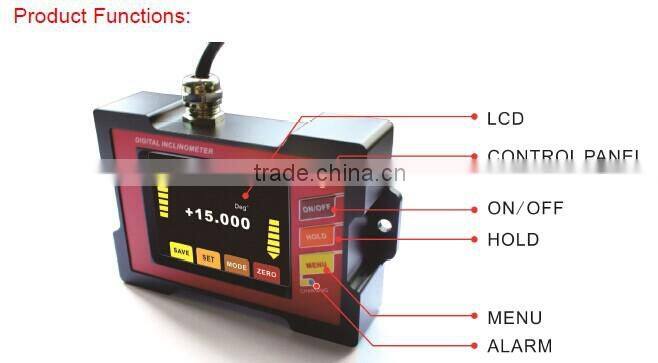 New Invention High Accuracy Digital Protractor Slope Sensor With Touch Screen Using External Power Supply DC9-36V
