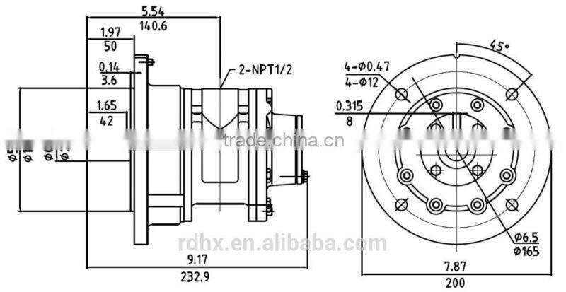 HX8AM-F130 Flange Mounting Pneumatic Motor,Gast Model 8AM-ARV-70 Pneumatic Motor