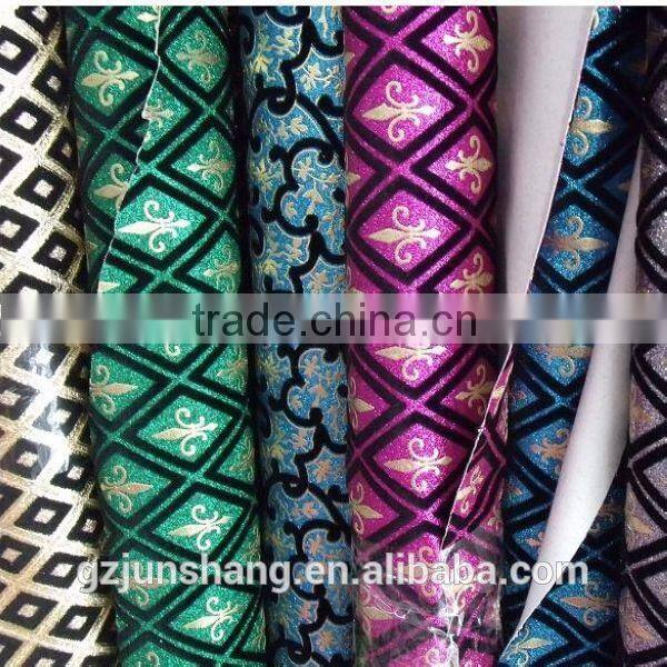 PU glitter leather material for fashion shoes making with good quality