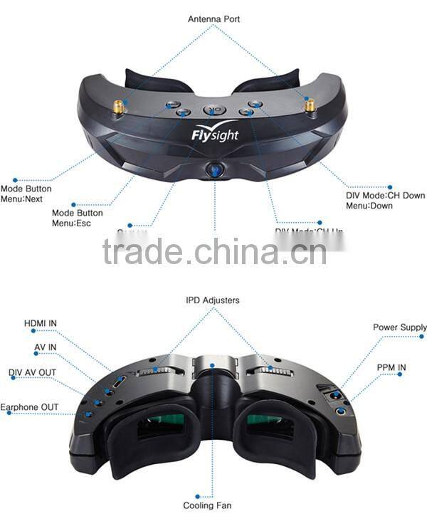 Flysight FPV 5.8GHz 40CH Diversity Goggles SpeXman for FPV Racer