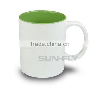 Sublimation Ceramic Inner Color Printed Mug Green (SFS-MG02)