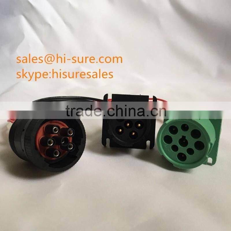 Deutsch green connectors 6pin J1708 to 9pin J1939 Y cable