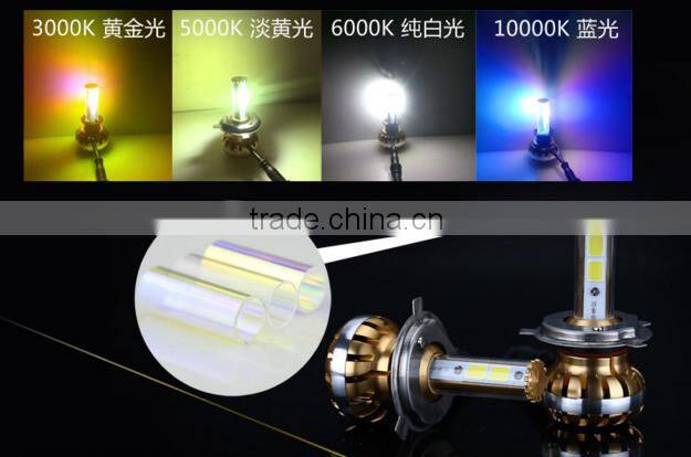 Golden H4 LED Headlight A8 h4 high power led headlight car headlight high low beam