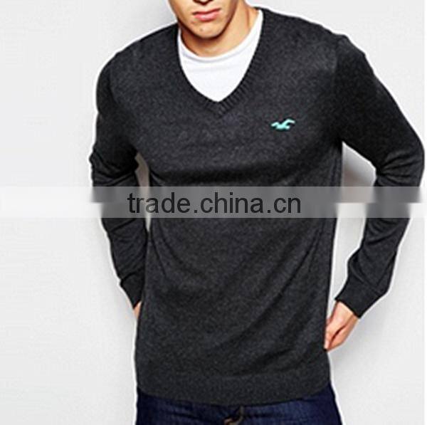 high quality wool acrylic autumn pullover men, men fashion v neck sweater pullover wholesale